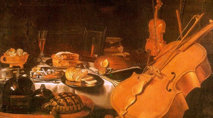 Pieter Claesz Still Life with Musical Instruments oil painting picture
